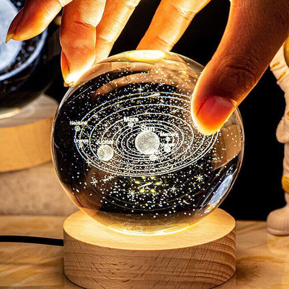 LED Night Light Galaxy Crystal Ball Table Lamp