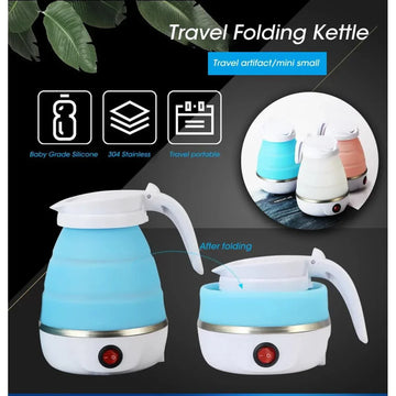 Foldable Travel Electric Kettle – Silicone Body & Stainless Steel Base