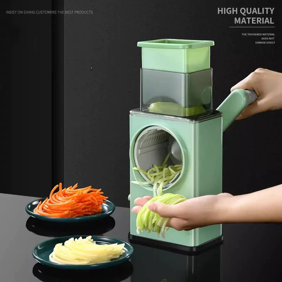 Multi-Function Handheld Rotary Vegetable Cutter – Manual Slicer & Chopper